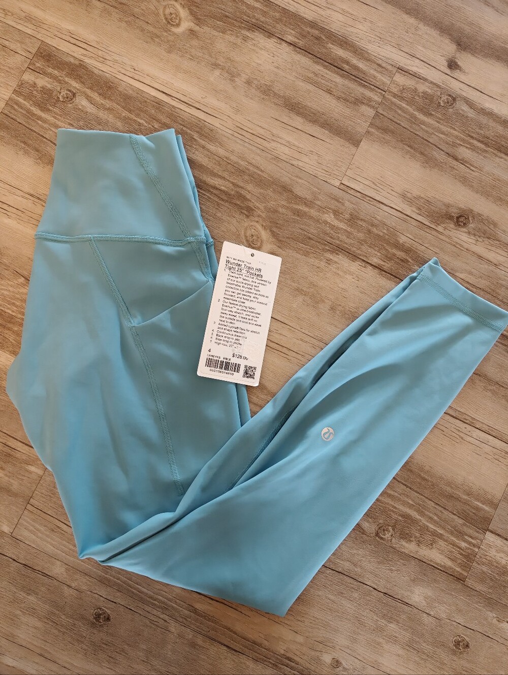 Lululemon Wunder Train HR Tight 25" *Pockets Size 4 Washed Blue NWT